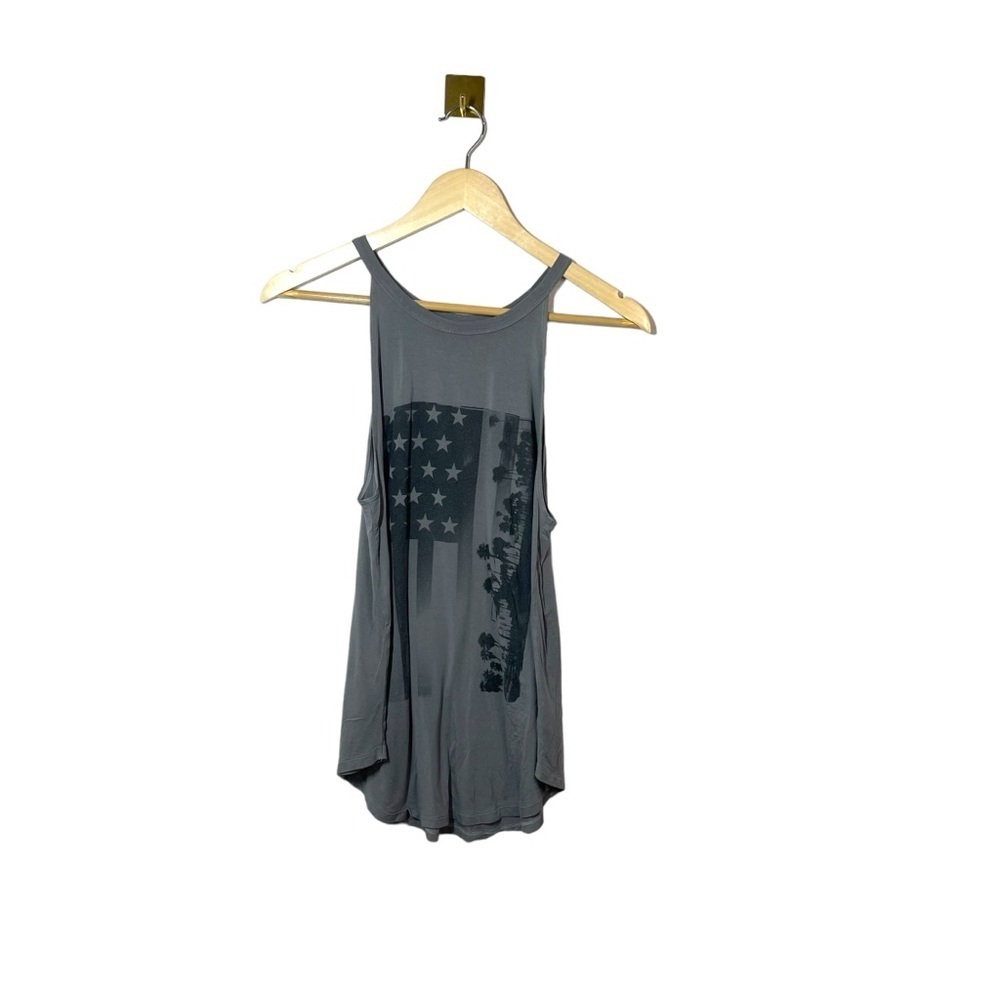 American Eagle Outfitters Grey Graphic Racerback Tank